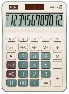 Kraf Hesap Makinesi Masaüstü 12 Hane HM-195 G Yeşil - 1