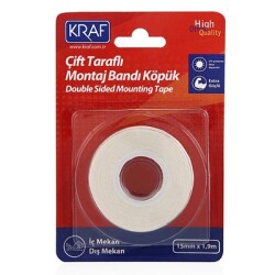 Kraf Montaj Bandı Çift Taraflı Köpük 15mm X 1,9M 2510G - KRAF