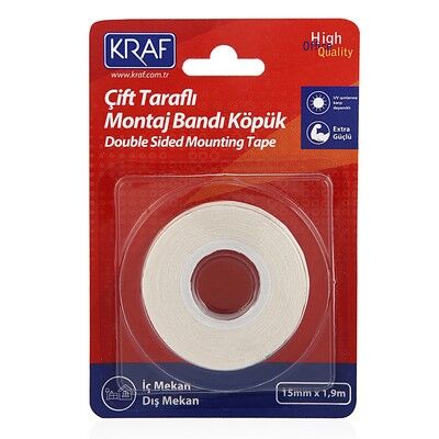 Kraf Montaj Bandı Çift Taraflı Köpük 15mm X 1,9M 2510G - 1