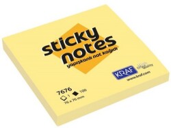 Kraf Yapışkanlı Not Kağıdı 76X76 mm Sarı 7676 - KRAF
