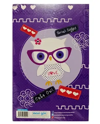 Mavi Gün Kokulu Defter 13,5x21cm 224 sy , Sevimli Baykuş - 2
