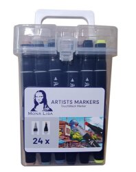Mona Lisa TouchBlack Çift Uçlu Artist Marker 24 Renk - MONA LISA