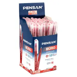 Pensan 2270 Büro Tükenmez Kalem 1,0 mm, Kırmızı - 2