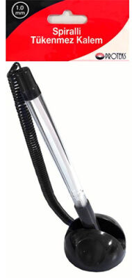 Proteks Spiralli Tükenmez Kalem, Siyah - 1