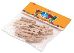 Puti Ahşap Büyük Mandal Naturel 12 Li - PUTI