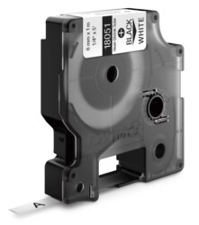 RhinoPRO Isıyla Küçülen Şerit 9mmx1,5m Beyaz/Siyah - DYMO