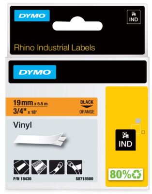 RhinoPro Renkli Vinil Şerit 19mmx5,5m Turuncu/Siyah - 2