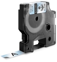 RhinoPRO SabitPolyester Şerit 9mmx5,5m Şeffaf/Siyah - DYMO