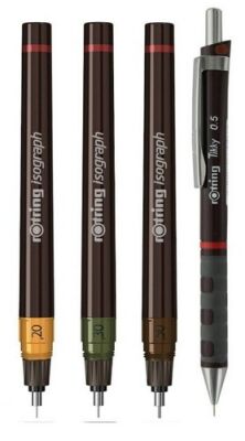 Rotring Isograph College Set (0,2-0,3-0,5 mm) + 0,5 mm Tikky Versatil - 3