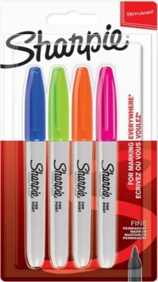 Sharpie Fine Permanent Markör Canlı Renkler 4'lü 2065403 - 1
