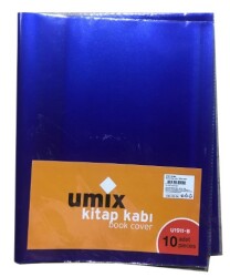 Umix Hazır Kitap Kabı Buzlu Şeffaf Mavi 10 lu - 1