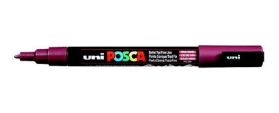 Uni-Ball Posca PC-3M 0.9-1.3 mm SuBazlıPoster Markörü Şarap Kırmızı - 1