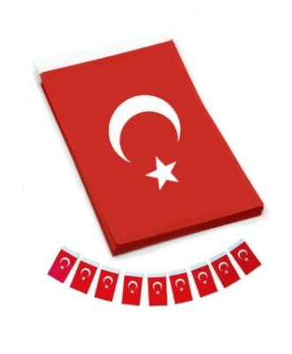 Vatan Minik, Kağıt İpli Bayrak 6x10 cm 50 Li - 1