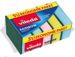 Vileda Bulaşık Süngeri Rainbow Düz 5 li - 1